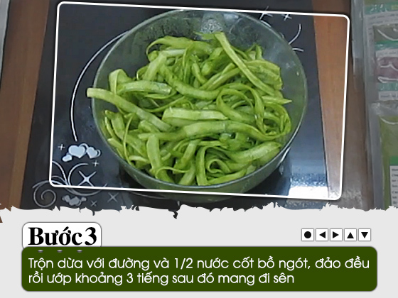 Cách làm mứt dừa bột bồ ngót